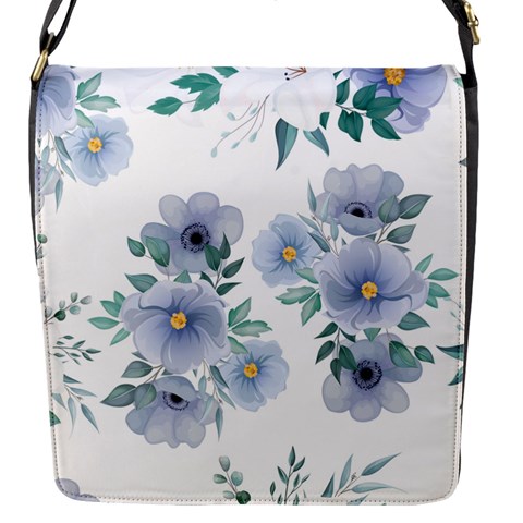 Floral pattern Flap Closure Messenger Bag (S) from ArtsNow.com Front
