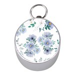 Floral pattern Mini Silver Compasses