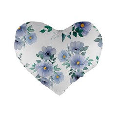 Floral pattern Standard 16  Premium Flano Heart Shape Cushions from ArtsNow.com Front