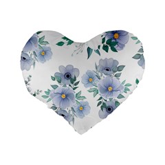 Floral pattern Standard 16  Premium Flano Heart Shape Cushions from ArtsNow.com Back