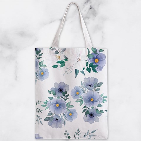 Floral pattern Zipper Classic Tote Bag from ArtsNow.com Front