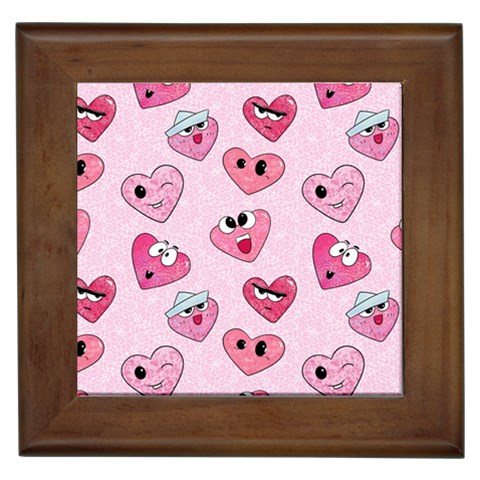 Emoji Heart Framed Tile from ArtsNow.com Front
