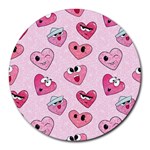 Emoji Heart Round Mousepads