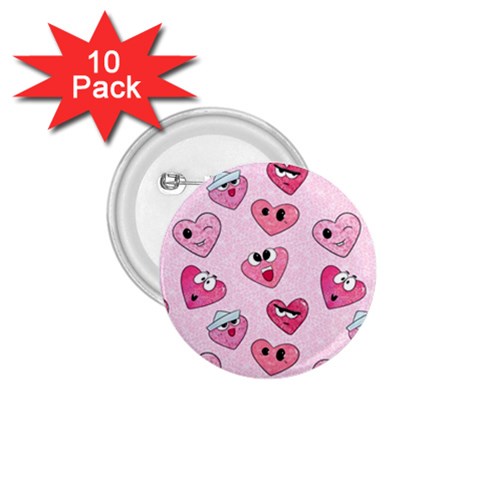 Emoji Heart 1.75  Buttons (10 pack) from ArtsNow.com Front