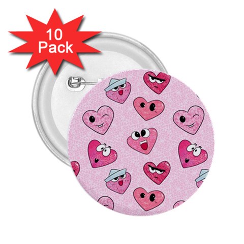 Emoji Heart 2.25  Buttons (10 pack)  from ArtsNow.com Front