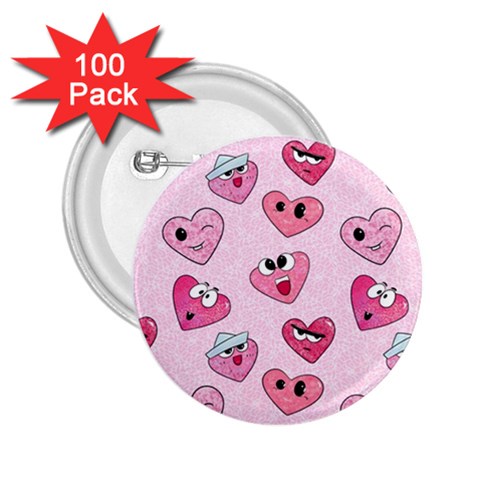 Emoji Heart 2.25  Buttons (100 pack)  from ArtsNow.com Front