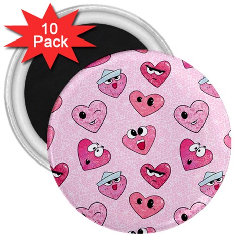 Emoji Heart 3  Magnets (10 pack)  from ArtsNow.com Front