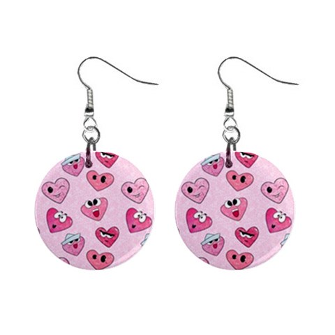 Emoji Heart Mini Button Earrings from ArtsNow.com Front