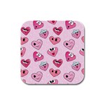 Emoji Heart Rubber Square Coaster (4 pack)