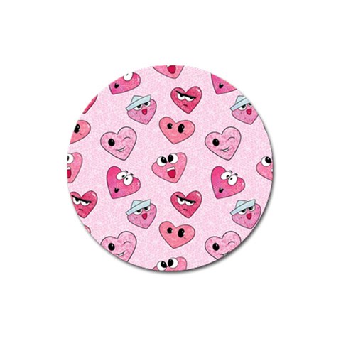 Emoji Heart Magnet 3  (Round) from ArtsNow.com Front