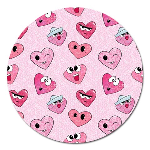 Emoji Heart Magnet 5  (Round) from ArtsNow.com Front