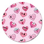 Emoji Heart Magnet 5  (Round)