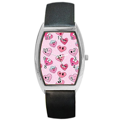 Emoji Heart Barrel Style Metal Watch from ArtsNow.com Front