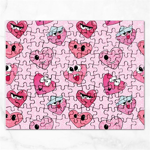 Emoji Heart Rectangular Jigsaw Puzzl from ArtsNow.com Front