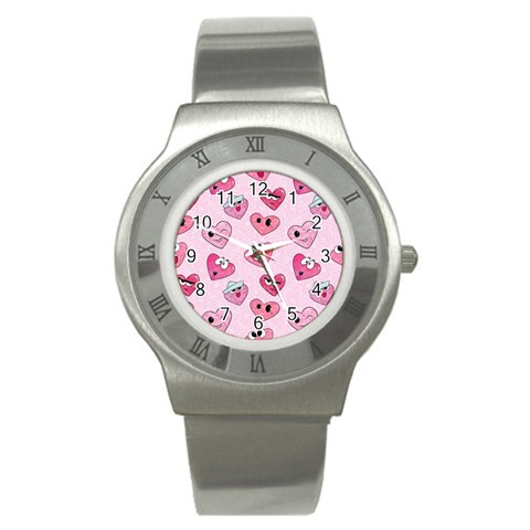 Emoji Heart Stainless Steel Watch from ArtsNow.com Front