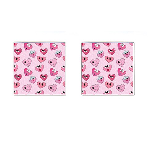 Emoji Heart Cufflinks (Square) from ArtsNow.com Front(Pair)