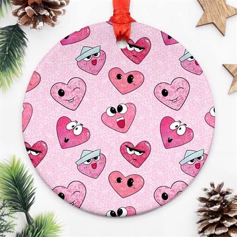Emoji Heart Round Ornament (Two Sides) from ArtsNow.com Front
