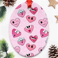 Emoji Heart Oval Ornament (Two Sides) from ArtsNow.com Front