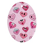 Emoji Heart Oval Ornament (Two Sides)