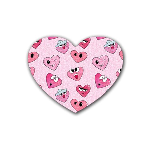 Emoji Heart Rubber Heart Coaster (4 pack) from ArtsNow.com Front