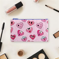 Emoji Heart Cosmetic Bag (Small) from ArtsNow.com Front