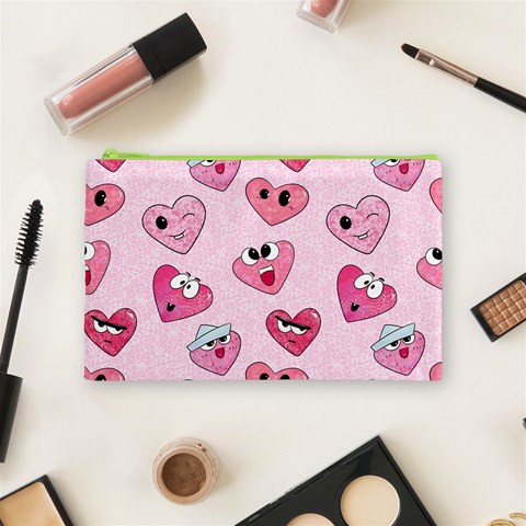 Emoji Heart Cosmetic Bag (Medium) from ArtsNow.com Front