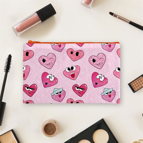 Emoji Heart Cosmetic Bag (Medium) from ArtsNow.com Front