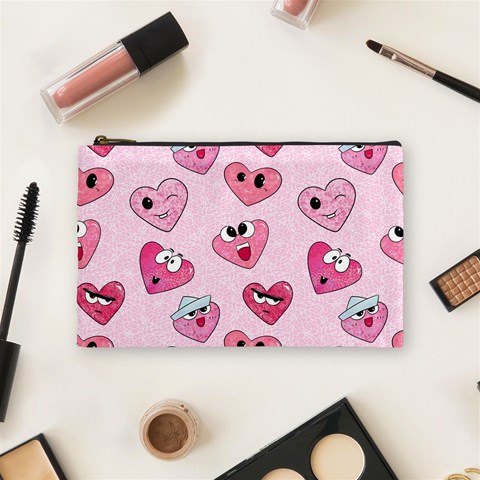 Emoji Heart Cosmetic Bag (Medium) from ArtsNow.com Front