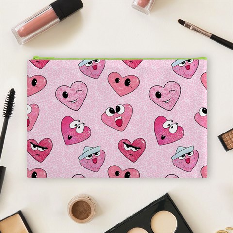 Emoji Heart Cosmetic Bag (Large) from ArtsNow.com Front