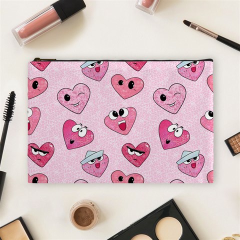 Emoji Heart Cosmetic Bag (Large) from ArtsNow.com Front
