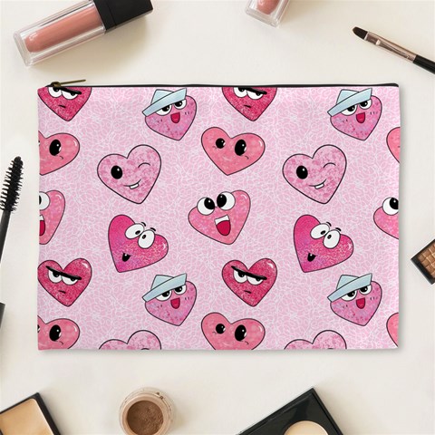 Emoji Heart Cosmetic Bag (XL) from ArtsNow.com Front