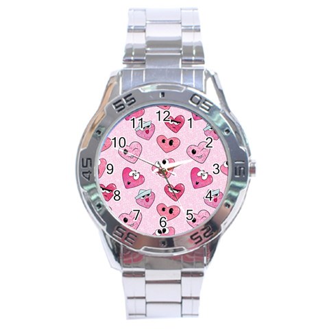 Emoji Heart Stainless Steel Analogue Watch from ArtsNow.com Front