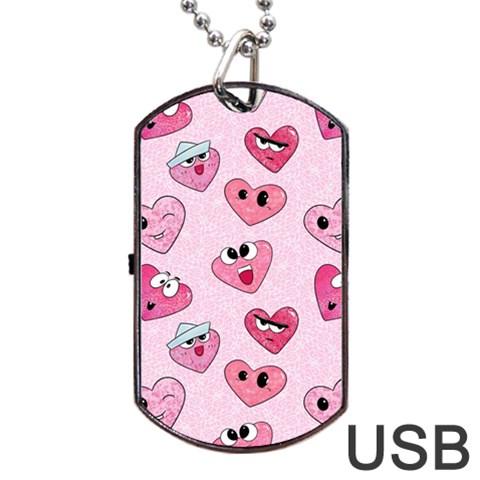 Emoji Heart Dog Tag USB Flash (Two Sides) from ArtsNow.com Front