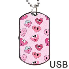 Emoji Heart Dog Tag USB Flash (Two Sides) from ArtsNow.com Front