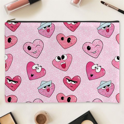 Emoji Heart Cosmetic Bag (XXXL) from ArtsNow.com Front