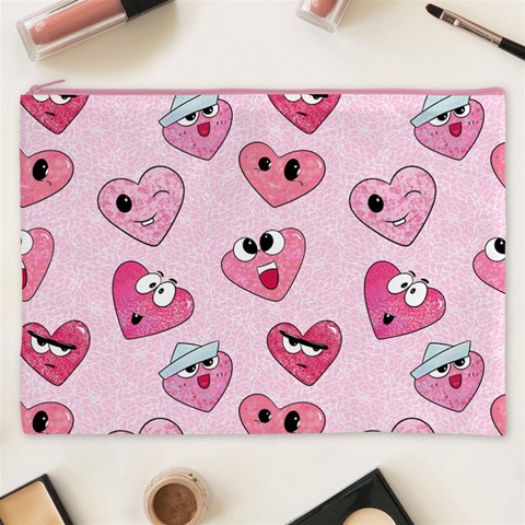 Emoji Heart Cosmetic Bag (XXXL) from ArtsNow.com Front