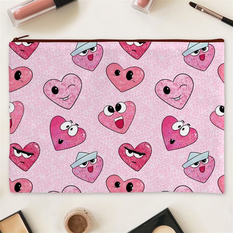 Emoji Heart Cosmetic Bag (XXXL) from ArtsNow.com Front