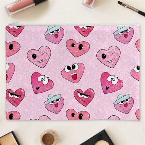 Emoji Heart Cosmetic Bag (XXXL) from ArtsNow.com Front