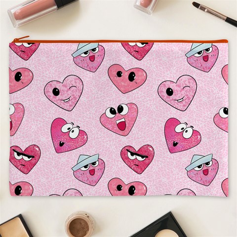 Emoji Heart Cosmetic Bag (XXXL) from ArtsNow.com Front