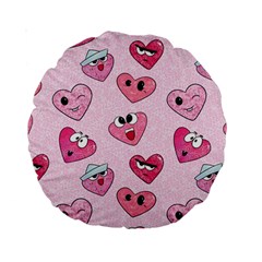 Emoji Heart Standard 15  Premium Round Cushions from ArtsNow.com Front