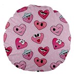 Emoji Heart Large 18  Premium Round Cushions