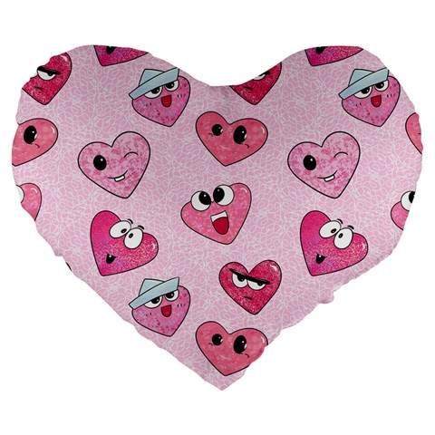 Emoji Heart Large 19  Premium Heart Shape Cushions from ArtsNow.com Front