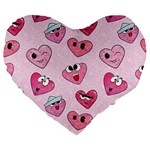 Emoji Heart Large 19  Premium Heart Shape Cushions