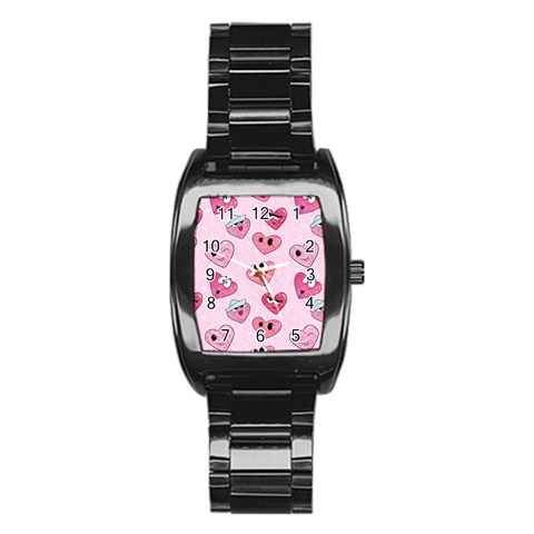 Emoji Heart Stainless Steel Barrel Watch from ArtsNow.com Front