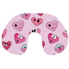 Emoji Heart Travel Neck Pillow from ArtsNow.com Front