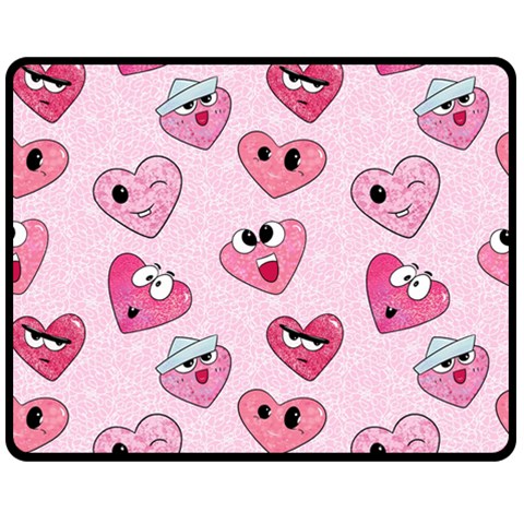 Emoji Heart Double Sided Fleece Blanket (Medium)  from ArtsNow.com 58.8 x47.4  Blanket Front