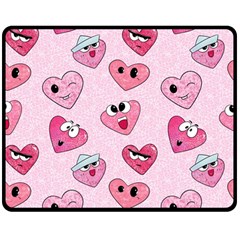 Emoji Heart Double Sided Fleece Blanket (Medium)  from ArtsNow.com 58.8 x47.4  Blanket Front