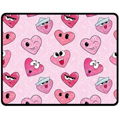 Emoji Heart Double Sided Fleece Blanket (Medium)  from ArtsNow.com 58.8 x47.4  Blanket Back