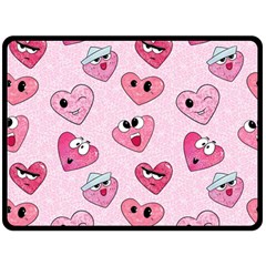 Emoji Heart Double Sided Fleece Blanket (Large)  from ArtsNow.com 80 x60  Blanket Front