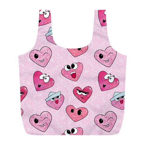Emoji Heart Full Print Recycle Bag (L) from ArtsNow.com Front